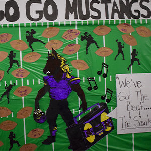 Mustangs homecoming board display