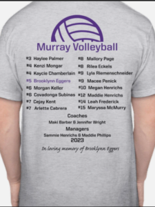 2023 Mustang volleyball shirts for sale (back)