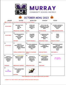 October 2023 School Menu
