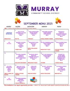 SEPTEMBER 2025 MENU